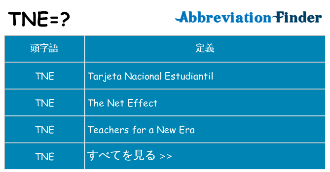 tne は何の略します。