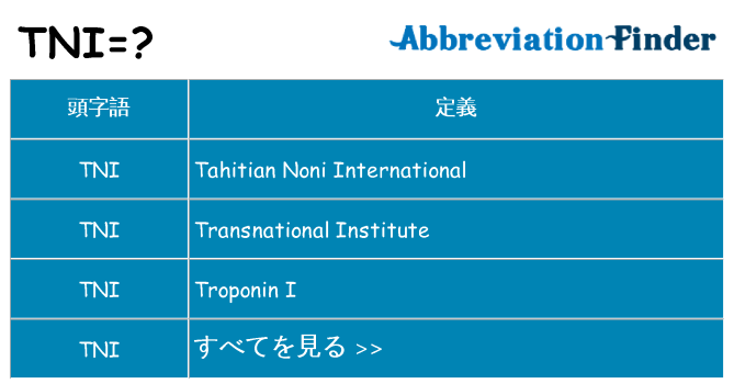 tni は何の略します。