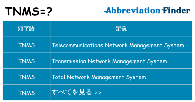 tnms は何の略します。