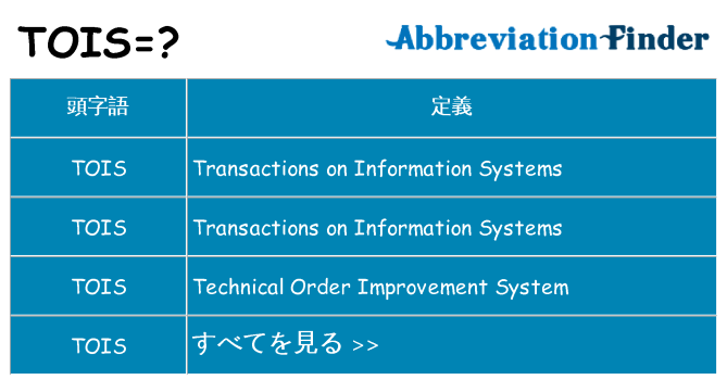 tois は何の略します。