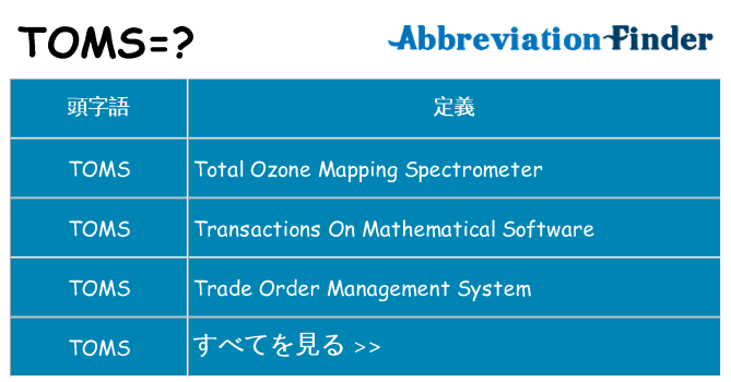 toms は何の略します。
