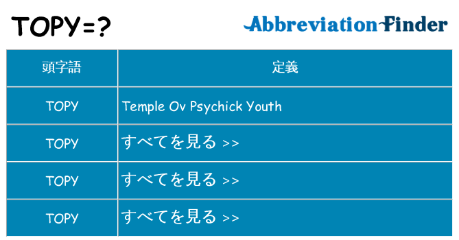 topy は何の略します。