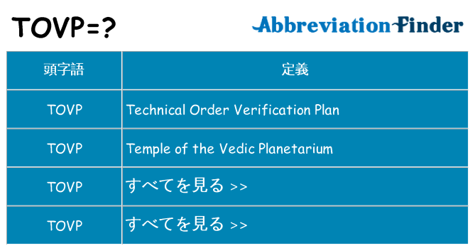 tovp は何の略します。