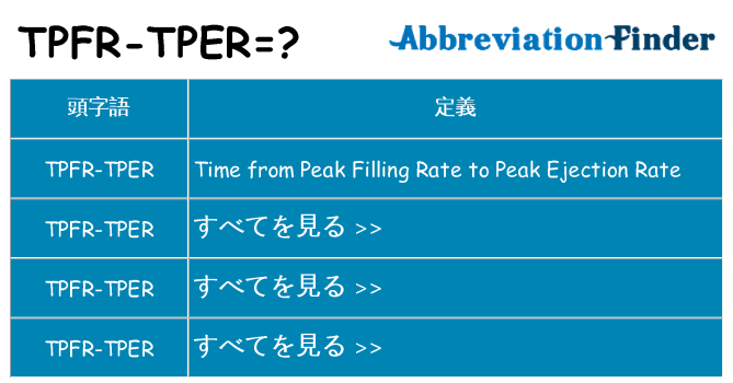 tpfr-tper は何の略します。