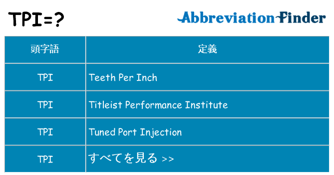 tpi は何の略します。