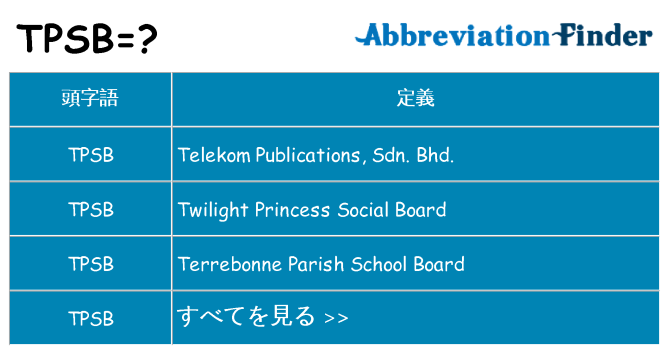 tpsb は何の略します。