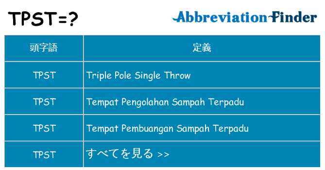 tpst は何の略します。