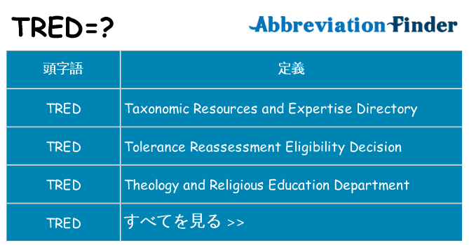 tred は何の略します。