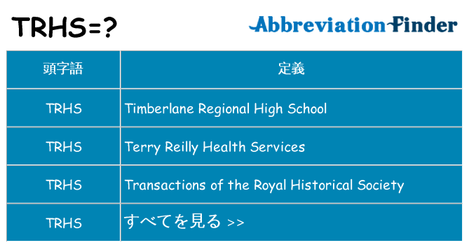 trhs は何の略します。