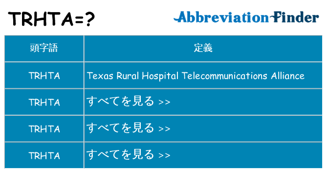 trhta は何の略します。