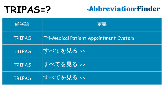 tripas は何の略します。