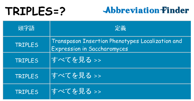 triples は何の略します。