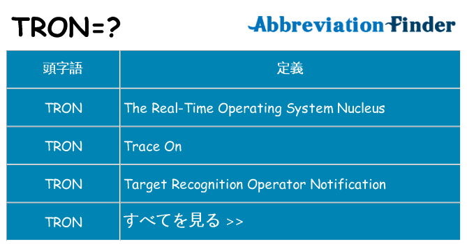 tron は何の略します。