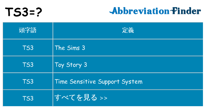 ts3 は何の略します。