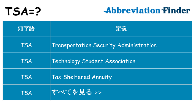 tsa は何の略します。