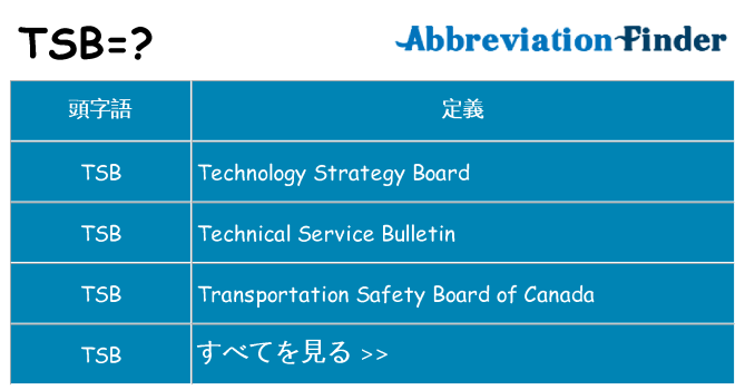 tsb は何の略します。