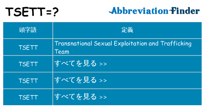 tsett は何の略します。