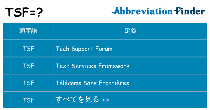 tsf は何の略します。