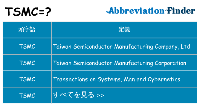 tsmc は何の略します。