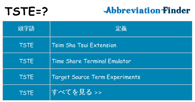 tste は何の略します。