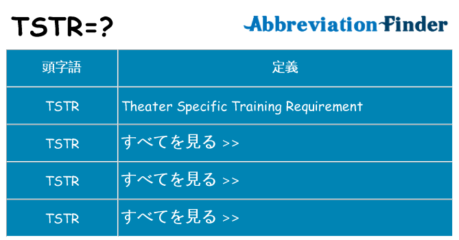 tstr は何の略します。