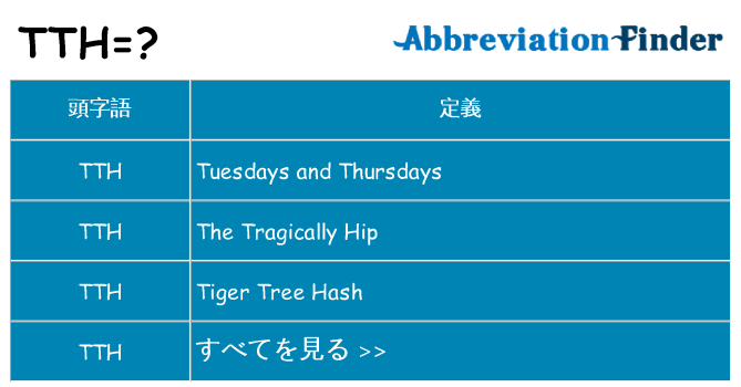 tth は何の略します。
