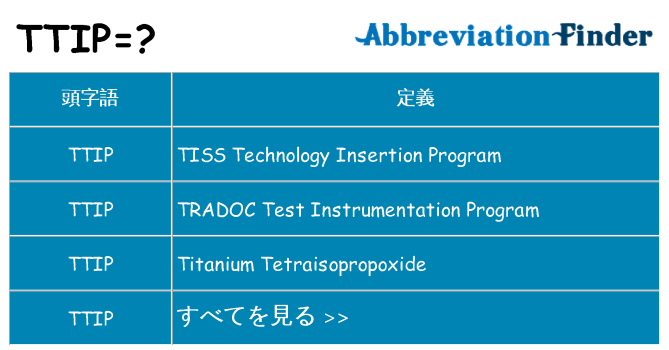 ttip は何の略します。