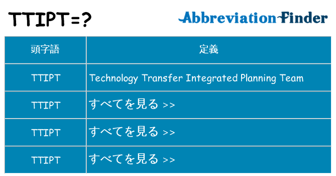 ttipt は何の略します。