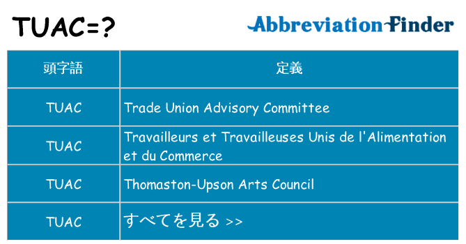 tuac は何の略します。
