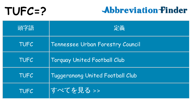 tufc は何の略します。