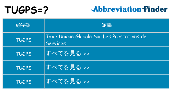 tugps は何の略します。