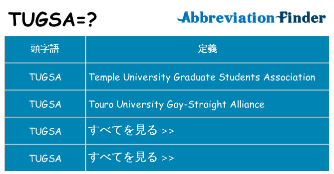 tugsa は何の略します。