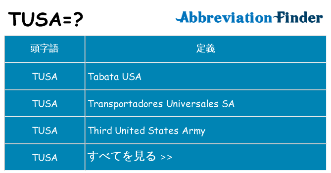 tusa は何の略します。