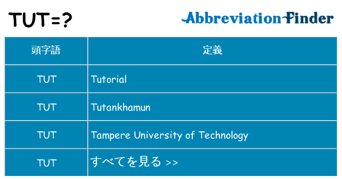 tut は何の略します。