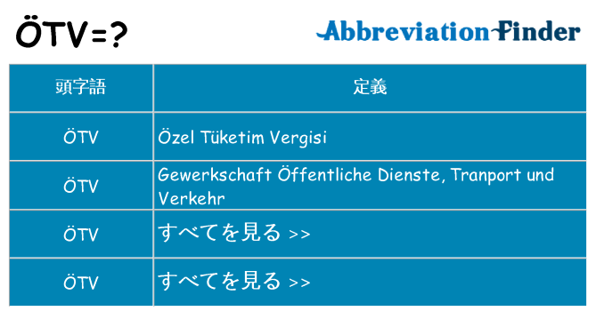 otv は何の略します。