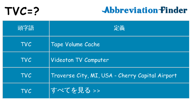 tvc は何の略します。