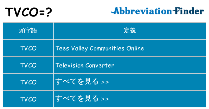 tvco は何の略します。