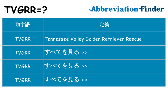 tvgrr は何の略します。