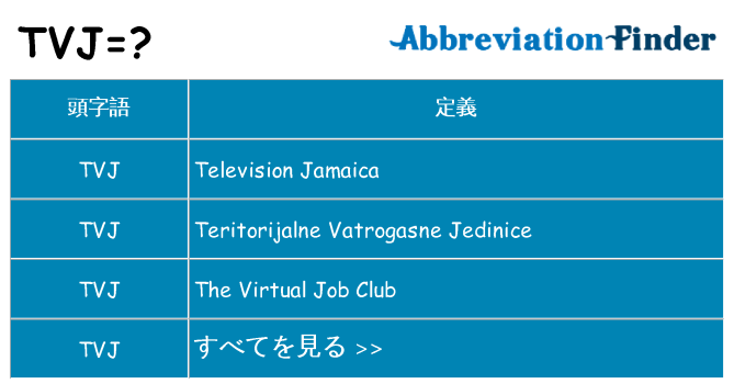 tvj は何の略します。