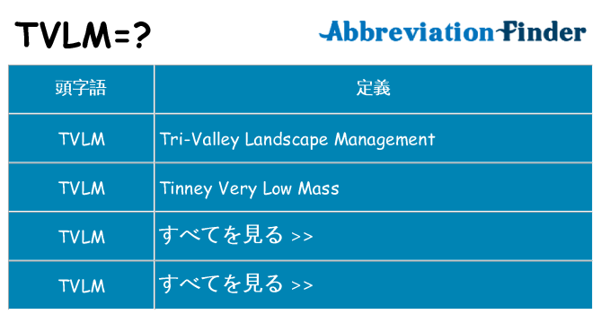 tvlm は何の略します。