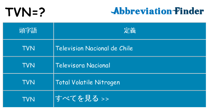 tvn は何の略します。