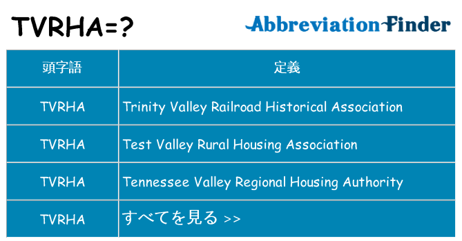 tvrha は何の略します。