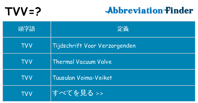 tvv は何の略します。