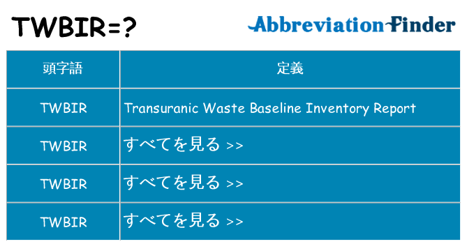 twbir は何の略します。