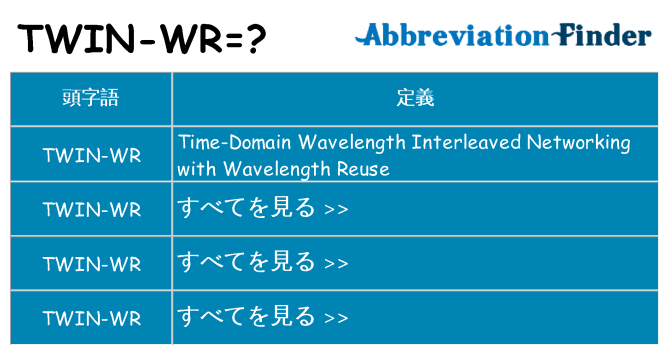twin-wr は何の略します。