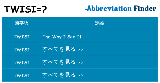 twisi は何の略します。