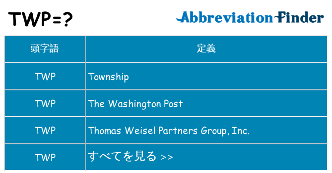 twp は何の略します。