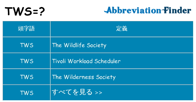 tws は何の略します。