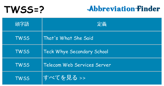 twss は何の略します。