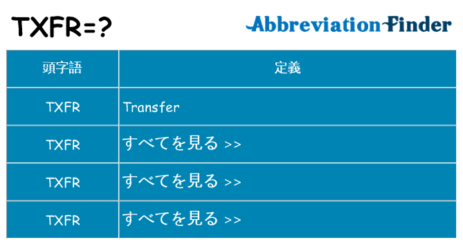 txfr は何の略します。